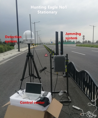 Sistema anti-drone estacionário e montado em veículo com alcance de detecção de 5 km e IP65