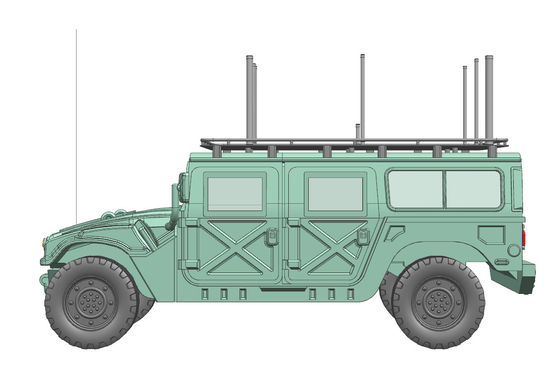 O jammer montado veículo padrão militar pode ajustar frequência aliada quando bloquear a frequência de 20MHz a 6000MHz